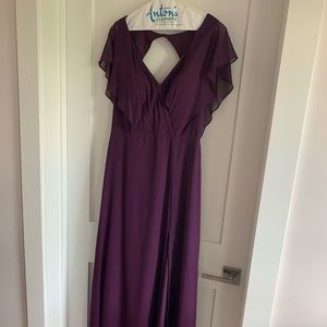 Deep Purple, Floor Length, Chiffon Dress